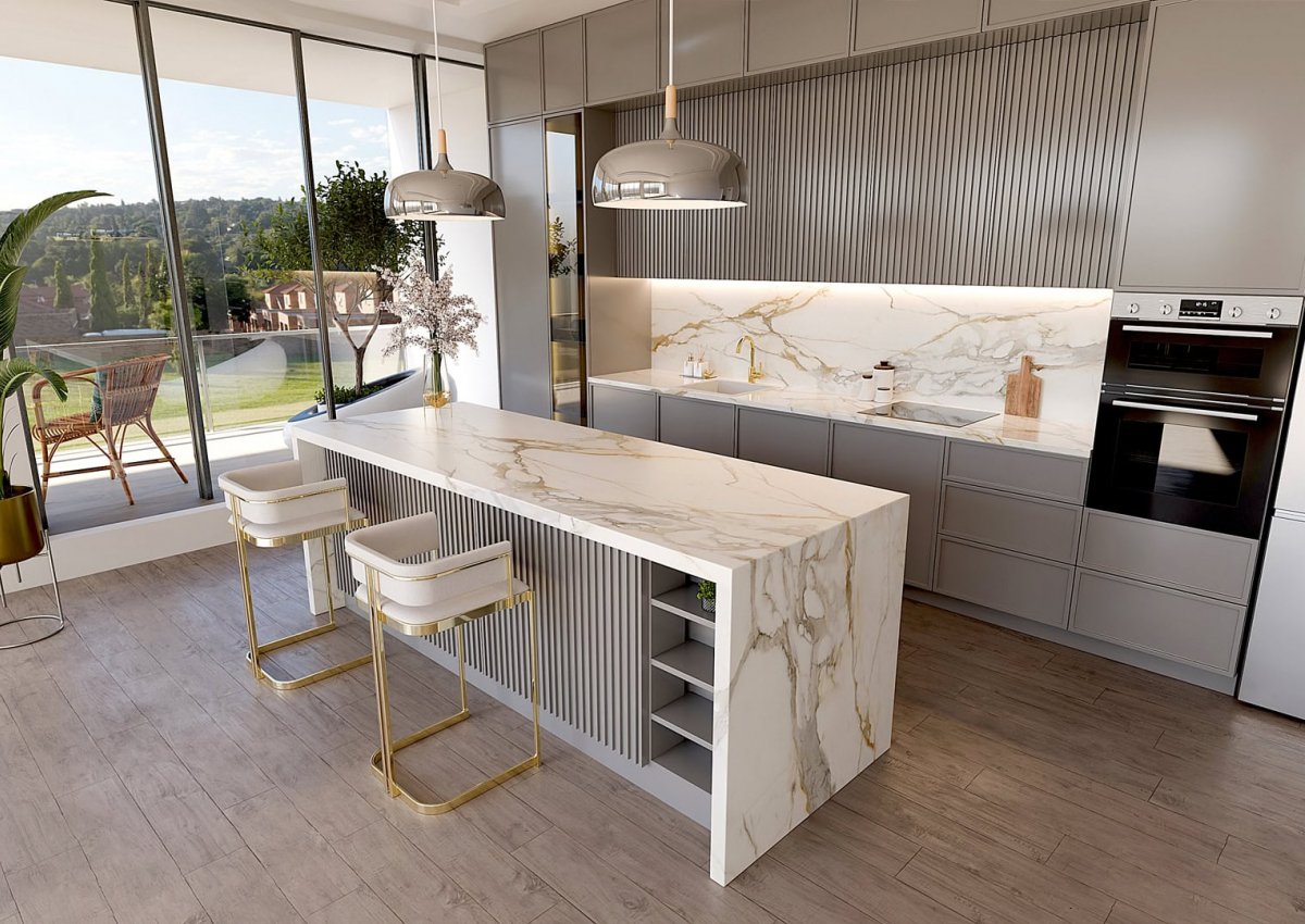 2081 Calacatta Anka Mutfak Tezgahı